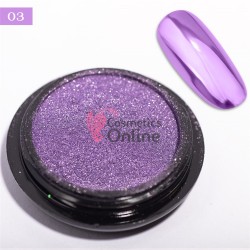Pigment Metalic Mirror Effect pentru Gel UV sau Acril, NADP014CC Purple + 2 aplicatoare